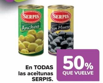 Carrefour EN TODAS las aceitunas SERPIS. oferta