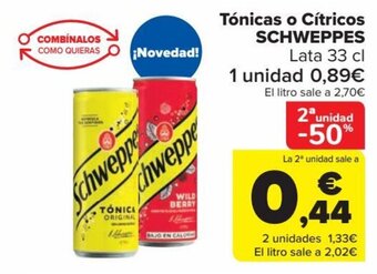 Carrefour Tónicas o Cítricos SCHWEPPES oferta