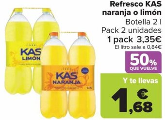 Carrefour Refresco KAS naranja o limón oferta