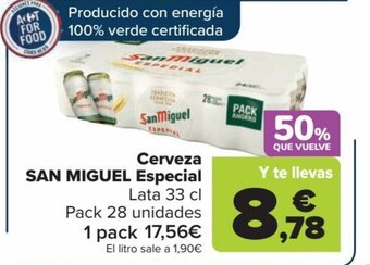 Carrefour Cerveza SAN MIGUEL Especial Lata 33 cl oferta