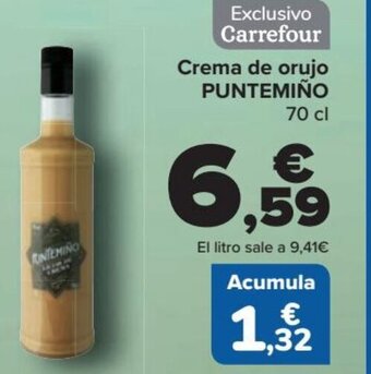 Carrefour Crema de orujo PUNTEMIÑO 70 cl oferta
