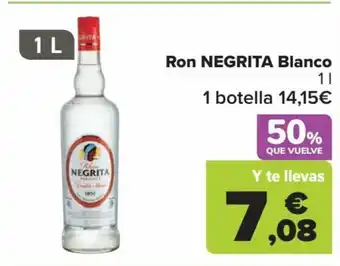 Carrefour Ron NEGRITA Blanco 1 botella oferta