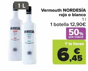 Carrefour Vermouth NORDESÍA rojo o blanco oferta