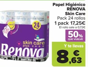 Carrefour Papel Higiénico RENOVA Skin Care oferta