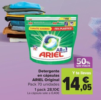 Carrefour Detergente en cápsulas ARIEL Original oferta