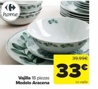 Carrefour Vajilla 18 piezas Modelo Aracena oferta