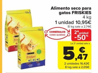 Carrefour Alimento seco para gatos FRISKIES oferta