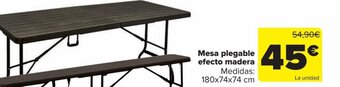 Carrefour Mesa plegable efecto madera oferta