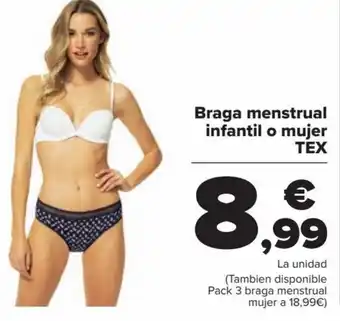 Carrefour Braga menstrual infantil o mujer TEX oferta