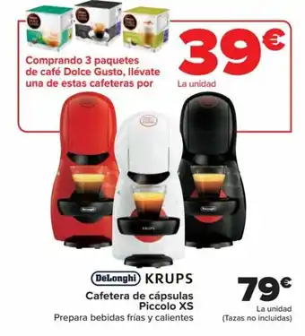 Carrefour DeLonghi KRUPS Cafetera de cápsulas Piccolo XS oferta