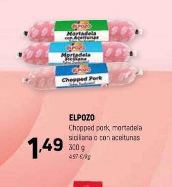 Coviran ELPOZO Chopped pork, mortadela siciliana o con aceitunas oferta