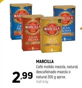 Coviran MARCILLA Café molido mezcla, natural, descafeinado mezcla o natural 200 g aprox. 14,95 €/kg oferta