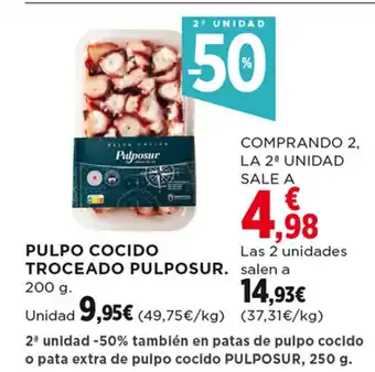 Hipercor PULPO COCIDO TROCEADO PULPOSUR. oferta