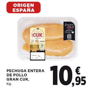 Hipercor PECHUGA ENTERA DE POLLO GRAN CUK. oferta