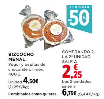 Hipercor BIZCOCHO MENAL. oferta