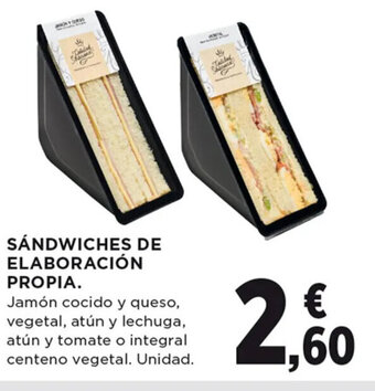 Hipercor SÁNDWICHES DE ELABORACIÓN PROPIA. oferta