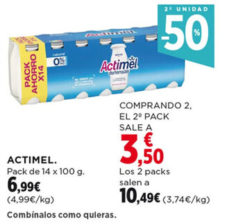 Hipercor ACTIMEL. Pack de 14 x 100 g. oferta
