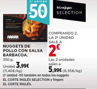 Hipercor NUGGETS DE POLLO CON SALSA BARBACOA. oferta