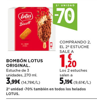 Hipercor BOMBÓN LOTUS ORIGINAL. oferta