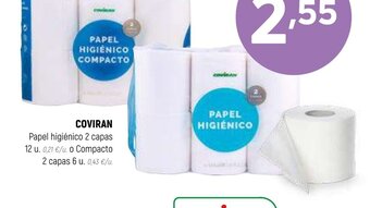 Coviran COVIRAN Papel higiénico 2 capas oferta