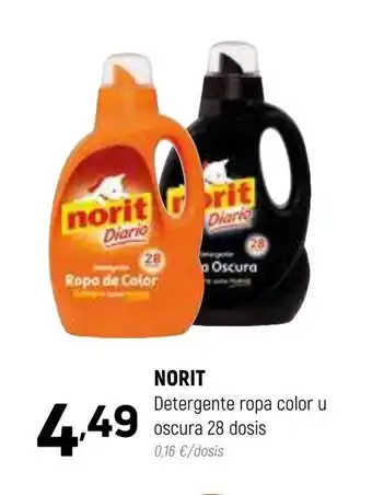 Coviran NORIT Detergente ropa color u oscura 28 dosis 0,16 €/dosis oferta
