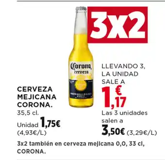 Hipercor CERVEZA MEJICANA CORONA. 35,5 cl. oferta