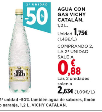 Hipercor AGUA CON GAS VICHY CATALÁN. 1,2 L. oferta