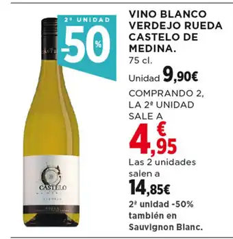 Hipercor VINO BLANCO VERDEJO RUEDA CASTELO DE MEDINA. oferta