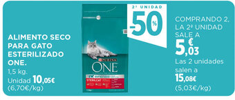 Hipercor ALIMENTO SECO PARA GATO ESTERILIZADO ONE. oferta