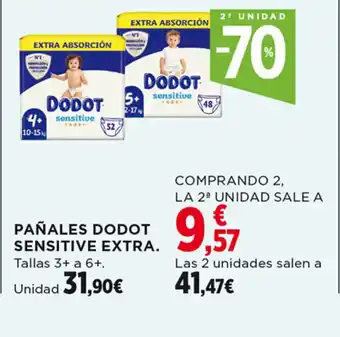 Hipercor PAÑALES DODOT SENSITIVE EXTRA. Tallas 3+ a 6+. oferta