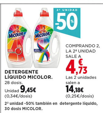 Hipercor DETERGENTE LÍQUIDO MICOLOR. oferta
