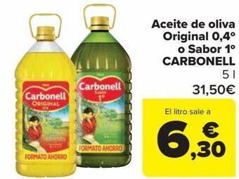 Carrefour Aceite de oliva original 0,4º o sabor 1º carbonell oferta