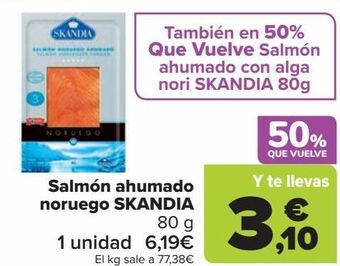 Carrefour Salmón ahumado noruego skandia oferta