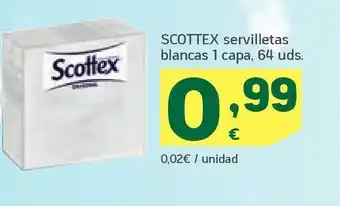 HiperDino Servilletas de papel scottex oferta
