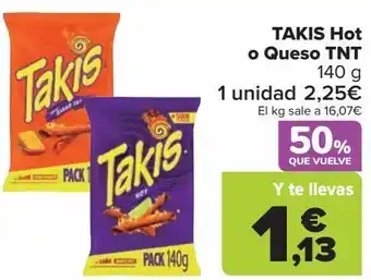 Carrefour Takis hot o queso tnt oferta