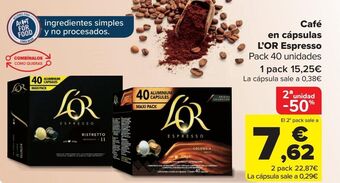 Carrefour Café en cápsulas l'or espresso oferta