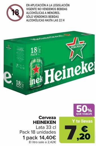 Carrefour Cerveza heineken oferta