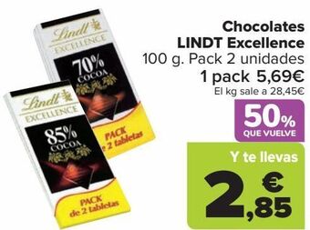 Carrefour Chocolate lindt excellence oferta