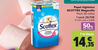 Carrefour Papel higiénico scottex megarollo oferta
