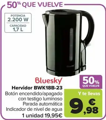 Carrefour Bluesky hervidor bwk18b-23 oferta