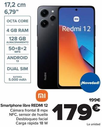 Carrefour Smartphone libre redmi 12 oferta
