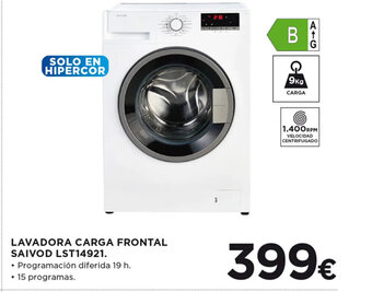 Hipercor LAVADORA CARGA FRONTAL SAIVOD LST14921. oferta