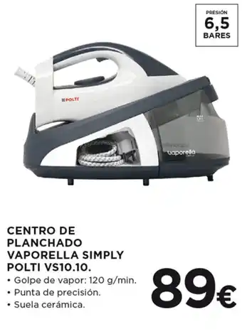 Hipercor CENTRO DE PLANCHADO VAPORELLA SIMPLY POLTI VS10.10. oferta