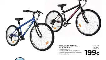Hipercor BICICLETA DE MONTAÑA 26" ATRACTOR. oferta