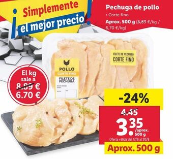 Lidl Pechuga de pollo oferta