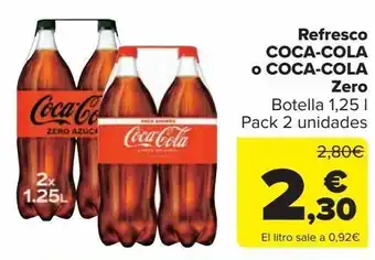 Carrefour Market Refresco coca-cola o coca-cola zero oferta