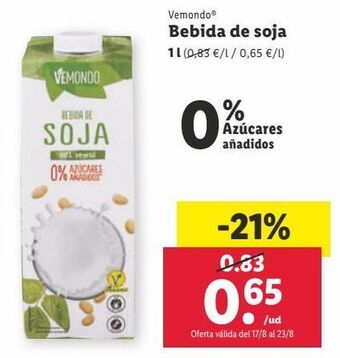 Lidl Bebida de soja oferta