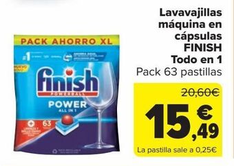 Carrefour Market Lavavajillas máquina en cápsulas finish todo en 1 oferta