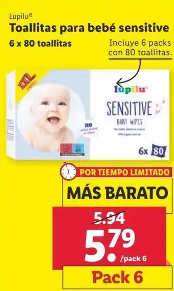 Lidl Toallitas húmedas para bebé lupilu oferta