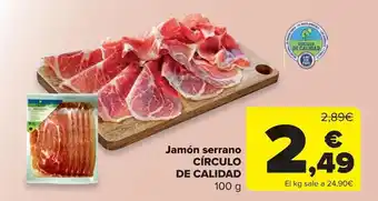 Carrefour Market Jamón serrano círculo de calidad oferta